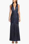 The Alessandra | Blue Lame Gown