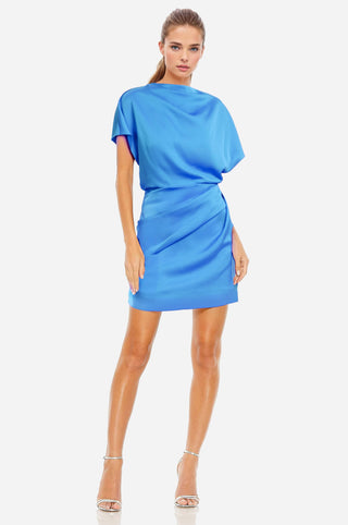 The Sienna | Blue Ocean Draped Mini Dress