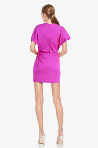 The Sienna | Fuchsia Draped Mini Dress