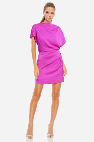 The Sienna | Fuchsia Draped Mini Dress