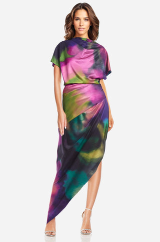 The Jane | Printed Asymmetrical Midi Dress