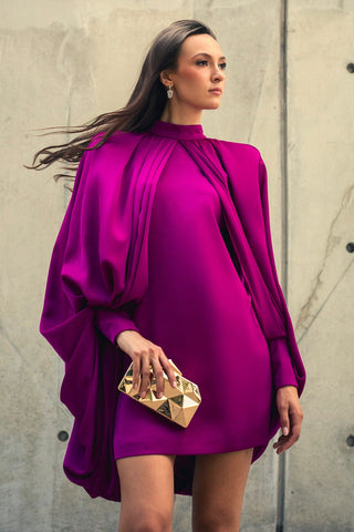 The Melissa | Draped Magenta Mini Dress