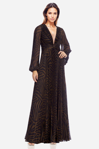 The Kennedy | Long Sleeve Pleated Gown