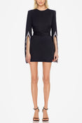 The Silva | Black Scallop Sleeved Mini Dress