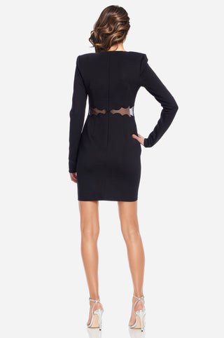 The Teagan | Black Mesh Cutout Mini Dress