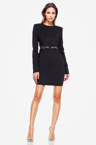 The Teagan | Black Mesh Cutout Mini Dress