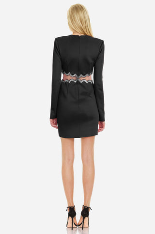 The Teagan | Sequined Cutout Black Mini Cocktail Dress