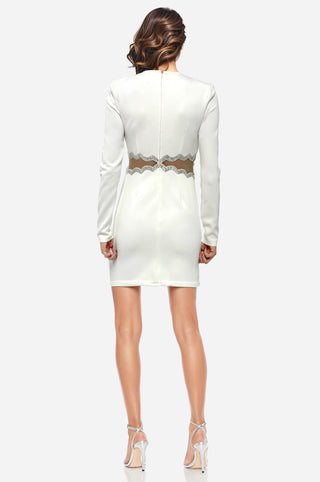 The Teagan | Sequined Cutout White Mini Cocktail Dress