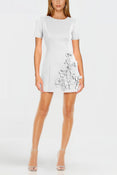 The Vega | 3D Ivory Flower Cocktail Dress