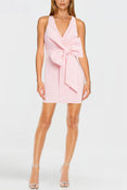 The Amelia | Blush Bow Front Mini Dress