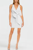 The Amelia | Ivory Bow Front Mini Dress