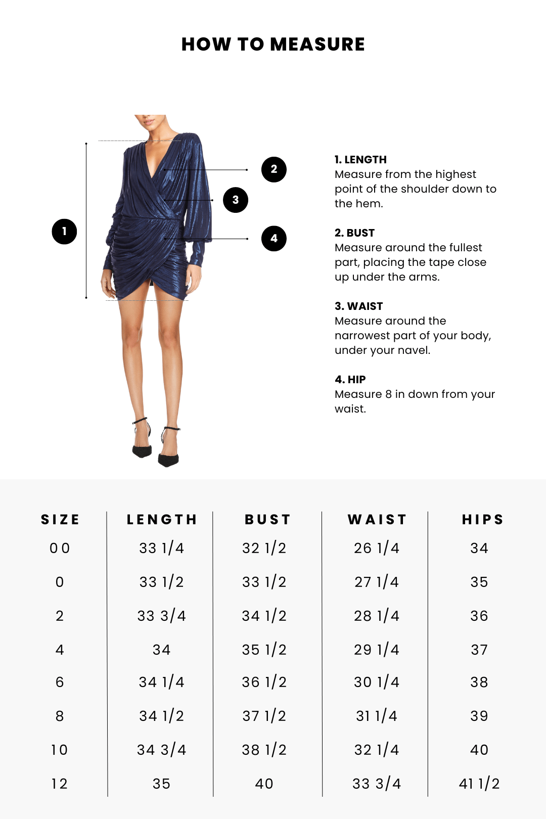 How to Measure a Dress?