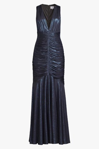 The Alessandra | Blue Lame Gown