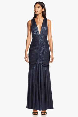 The Alessandra | Blue Lame Gown