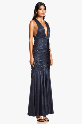 The Alessandra | Blue Lame Gown