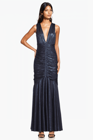 The Alessandra | Blue Lame Gown