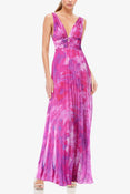 The Perry | Pleated Printed Maxi Gown