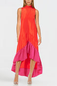 The Yolanda | Fuchsia Orange High-Low Maxi Dress