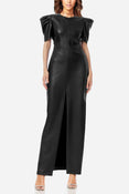 The Toby | Black Vegan Leather Maxi Dress