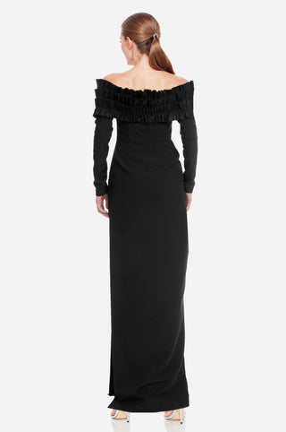 The Charlotte | Long Sleeve Black Gown