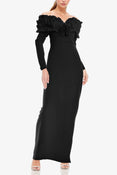 The Charlotte | Long Sleeve Black Gown