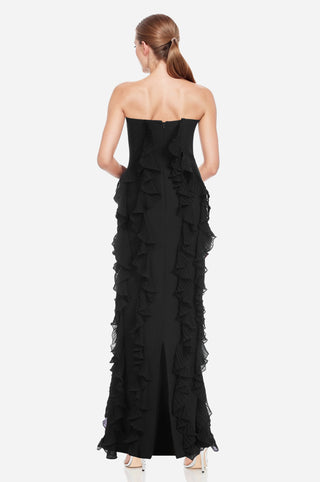 The Khefri | Strapless Chiffon Gown