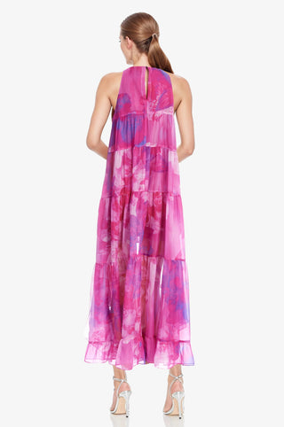 The Lila | Printed High Low Halter Gown