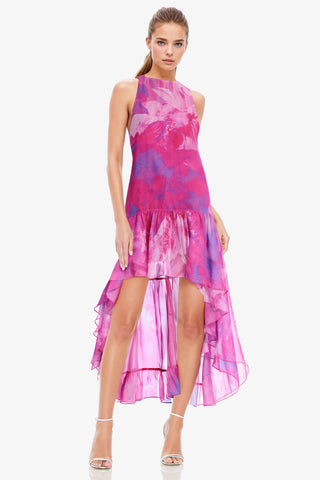 The Lila | Printed High Low Halter Gown