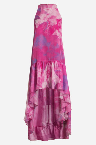 The Lila | Printed High Low Halter Gown