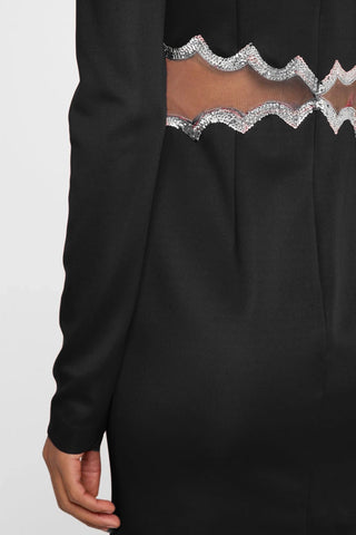 The Teagan | Sequined Cutout Black Mini Cocktail Dress