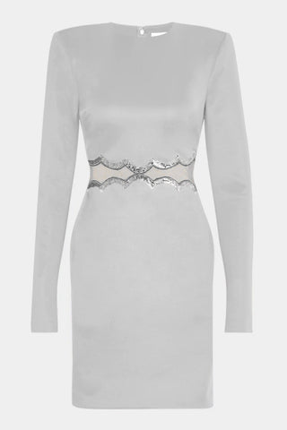 The Teagan | Sequined Cutout White Mini Cocktail Dress