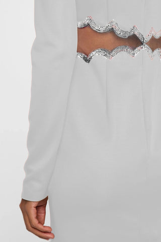 The Teagan | Sequined Cutout White Mini Cocktail Dress