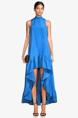 The Yolanda | Peacock Blue High-Low Maxi Gown