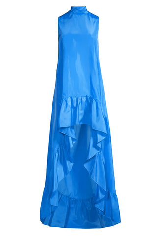 The Yolanda | Peacock Blue High-Low Maxi Gown