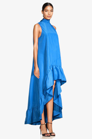 The Yolanda | Peacock Blue High-Low Maxi Gown