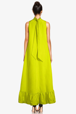 The Yolanda | Bright Lime High-Low Maxi Gown