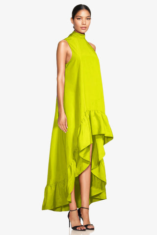 The Yolanda | Bright Lime High-Low Maxi Gown