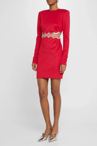 The Teagan | Sequined Cutout Red Mini Cocktail Dress