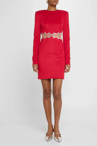 The Teagan | Sequined Cutout Red Mini Cocktail Dress