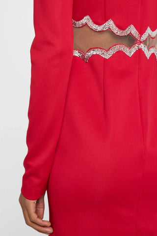 The Teagan | Sequined Cutout Red Mini Cocktail Dress