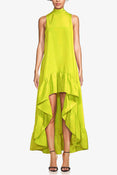 The Yolanda | Bright Lime High-Low Maxi Gown